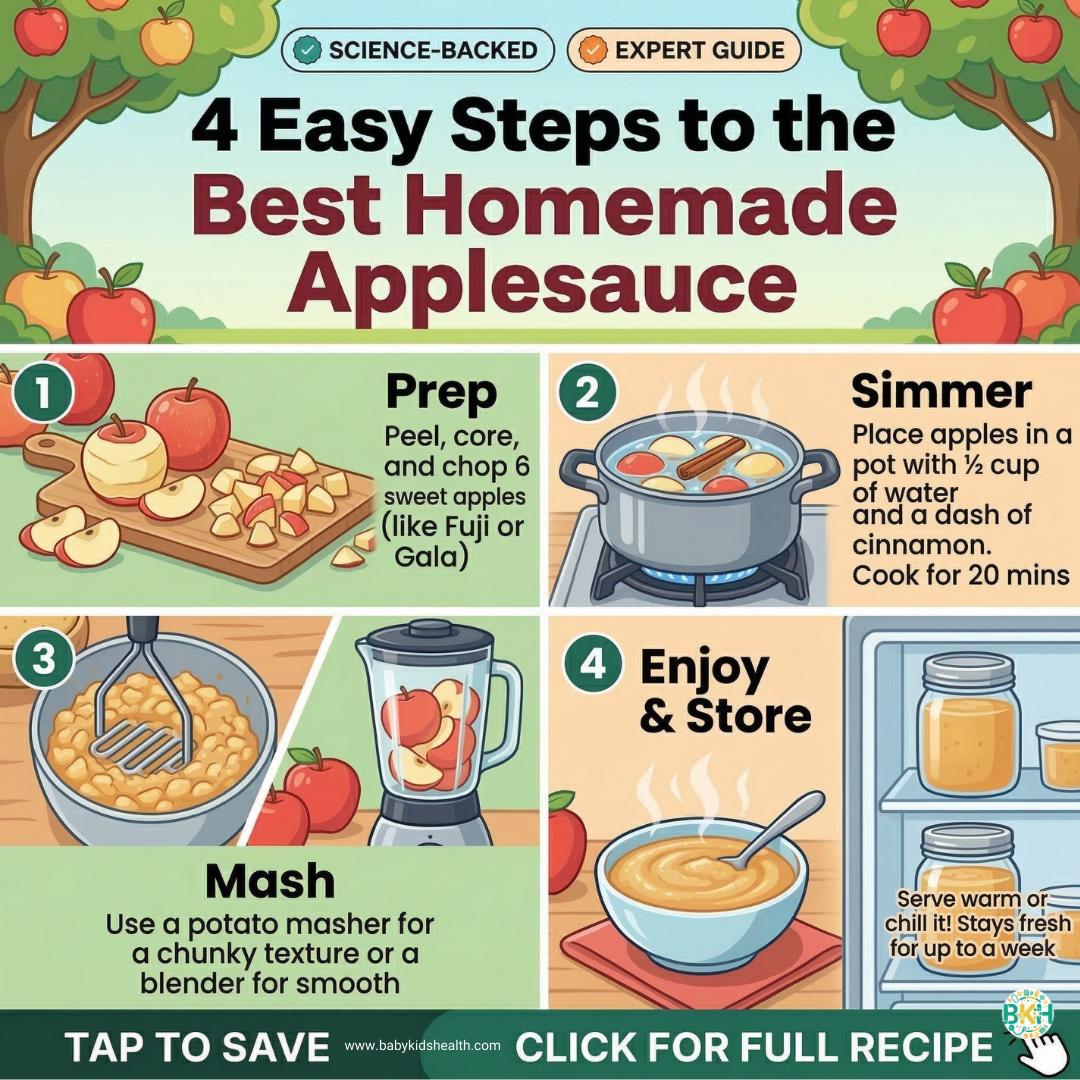 babykidshealth's tweet image. The Magic of Homemade Applesauce for Your Baby's First Bites! 🍎

Are you getting ready to introduce solid foods to your little one? You are in the right place! 

#homemadeapplesauce #babyfoodideas #firstfoods #pureerecipe #babyweaning #usa #staseratuttoèpossibile