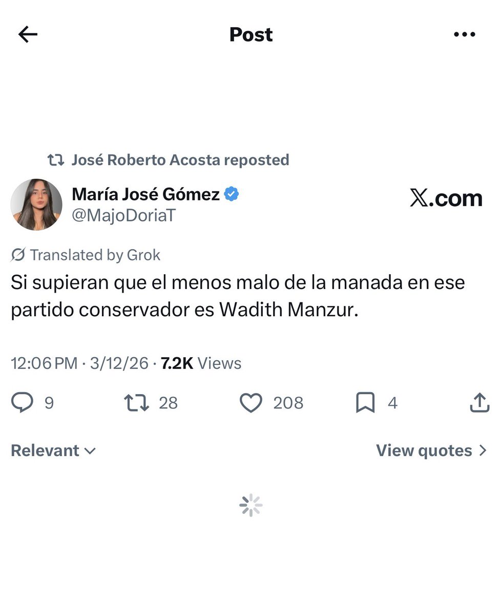 No romanticen a Oviedo, pero sí a Manzur.
<a href="/MajoDoriaT/">María José Gómez</a>