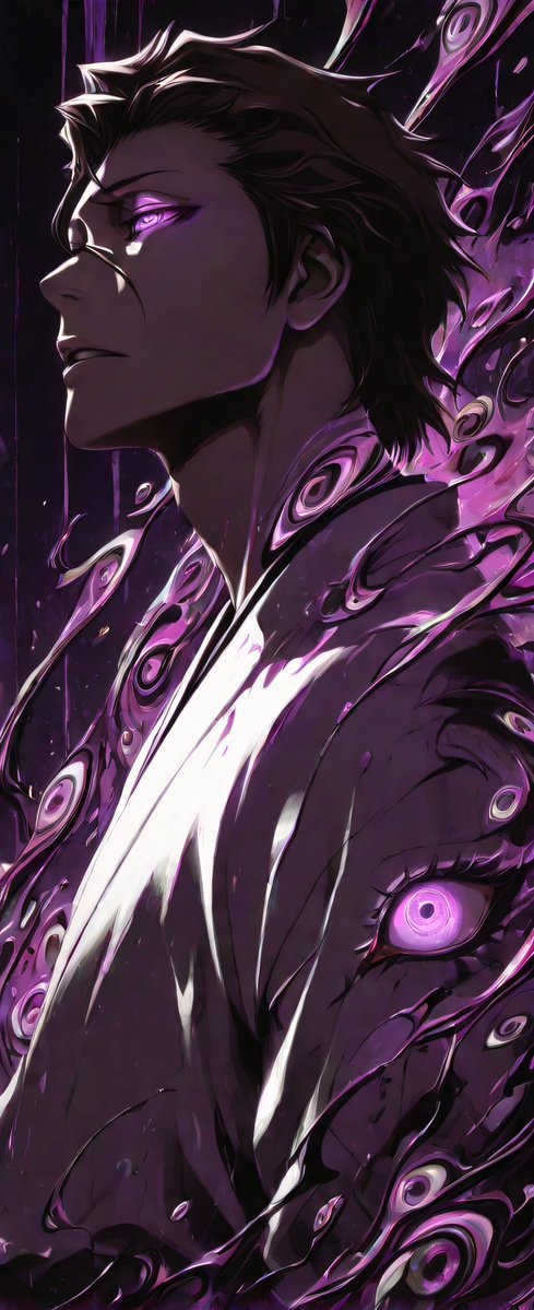 exxhi_otaku's tweet image. Testing out a brand new art style today. 💜✨
​Made these specifically with the Z Fold 7 in mind. Aizen for the outer screen, Yoruichi for the inner canvas.
​Which vibe are you feeling more? 👇

​#Bleach #Aizen #Yoruichi #ZFold7 #GalaxyZFold7 #Wallpapers #AnimeArt #AIArtCommunity