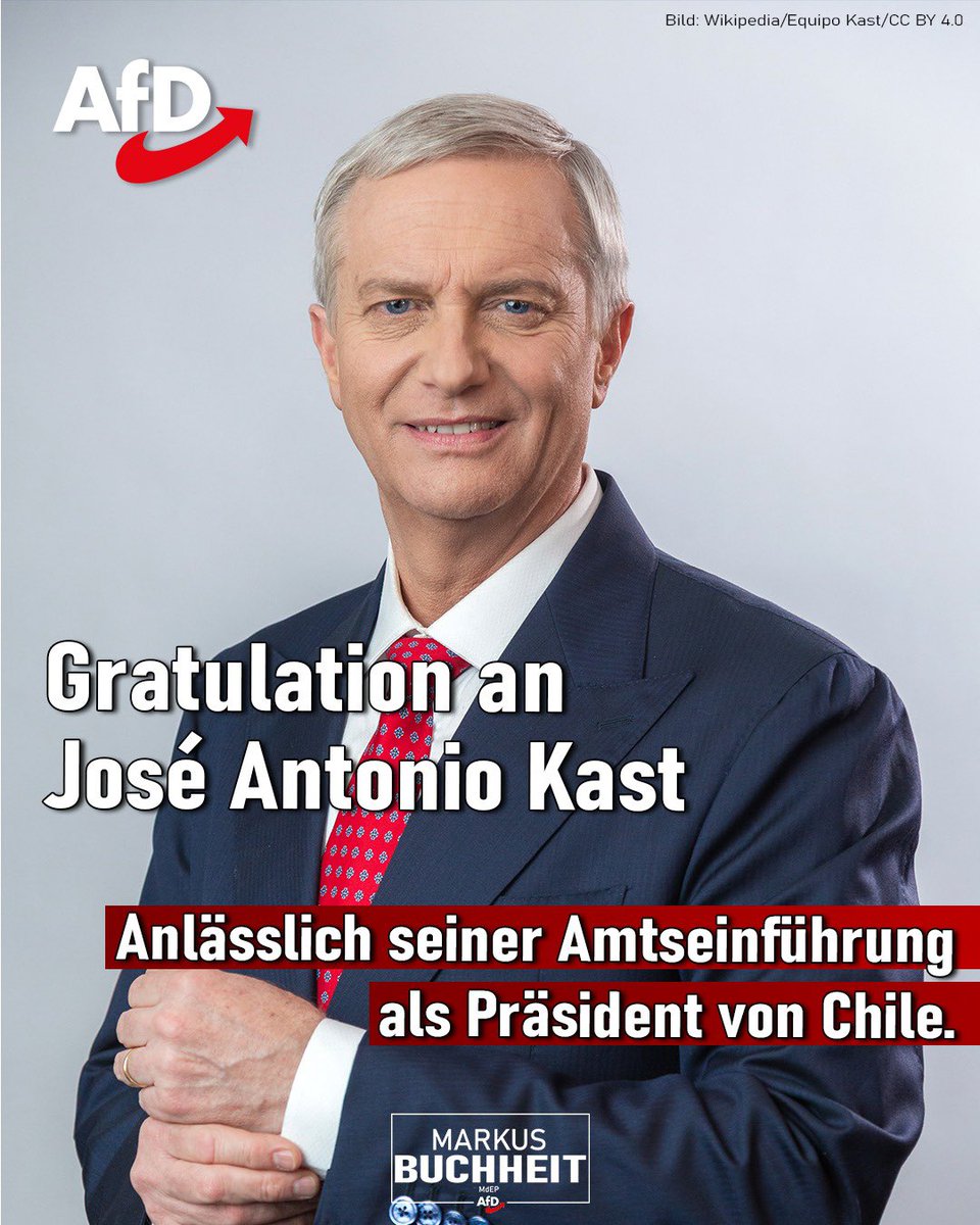 CHILE | Viel Erfolg für Präsident <a href="/joseantoniokast/">José Antonio Kast Rist 🖐️🇨🇱</a> 

Ein Verteidiger der Freiheit und ein starker Unterstützer des Lebens und traditioneller Werte.

Gleich am ersten Tag im Amt ließ er Maßnahmen ergreifen, um die Grenzen Chiles gegen die illegale Migration zu sichern. 

Ordnung,