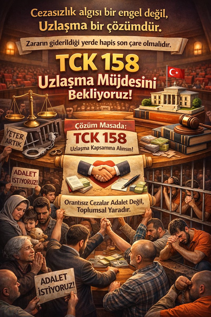 <a href="/selcukozdag/">Selçuk ÖZDAĞ</a> 🚨Bir yanda alacağını alıp helalleşmek isteyen mağdur, diğer yanda hatasını ödeyip hayata dönmek isteyen vatandaş... Meclis bu köprüyü kurmalı.
👉🏾 TCK158ÇözümUzlaşma <a href="/selcukozdag/">Selçuk ÖZDAĞ</a> <a href="/abakingurlek/">Akın Gürlek</a>