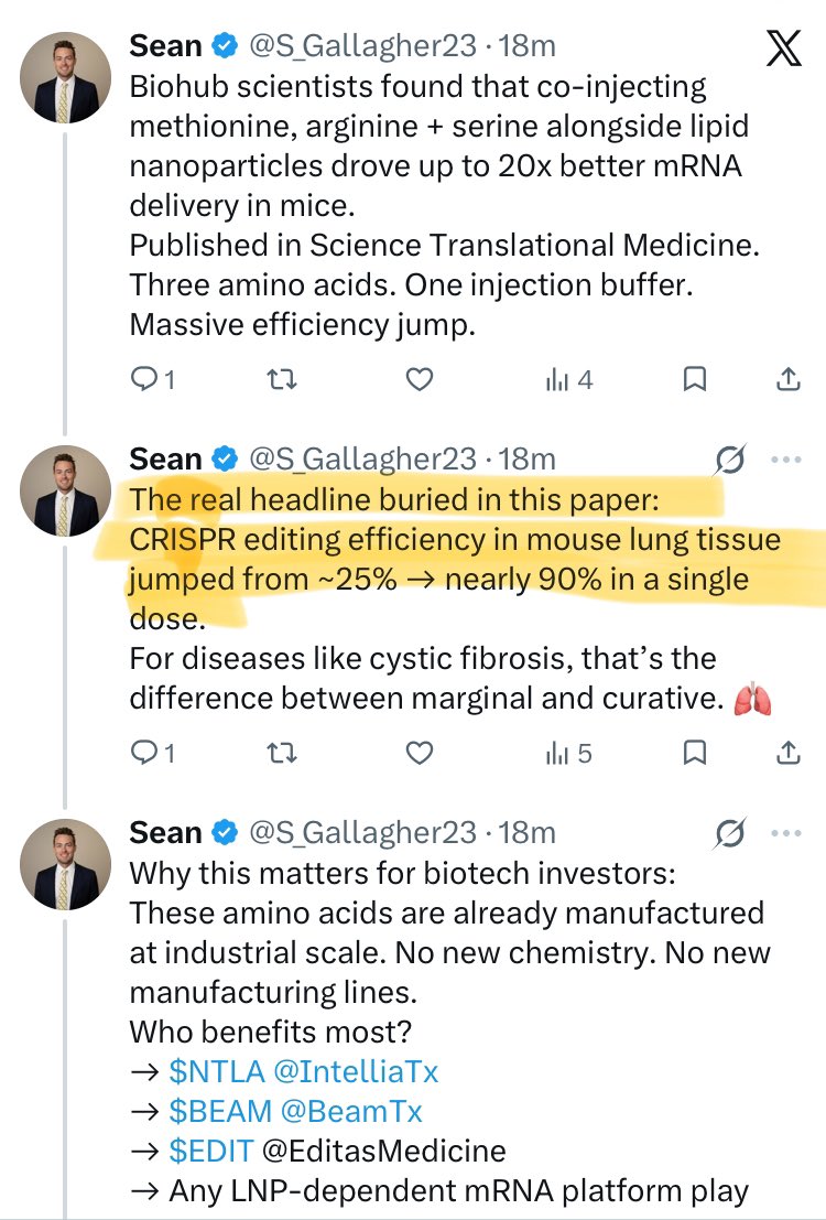 Gene Investing w/Anthony 🧬 tweet media