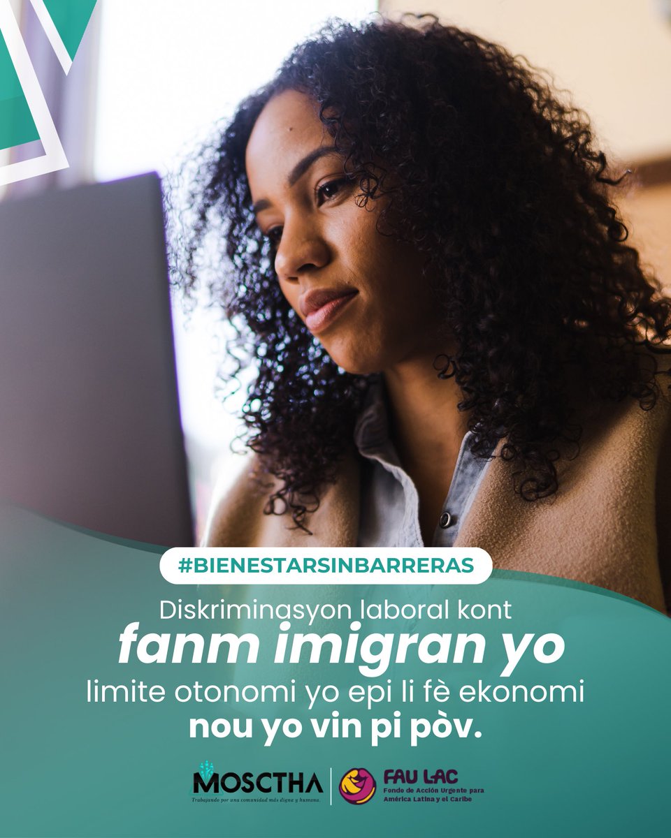 mosctha's tweet photo. 🫱🏾‍🫲🏼Promovamos espacios laborales justos e inclusivos para todas las mujeres.
______________________________________
🫱🏾‍🫲🏼Ann ankouraje espas travay ki jis ak enklizif pou tout fanm.

#BienestarSinBarreras #SinDiscriminación https://t.co/ymiJsGTVyM