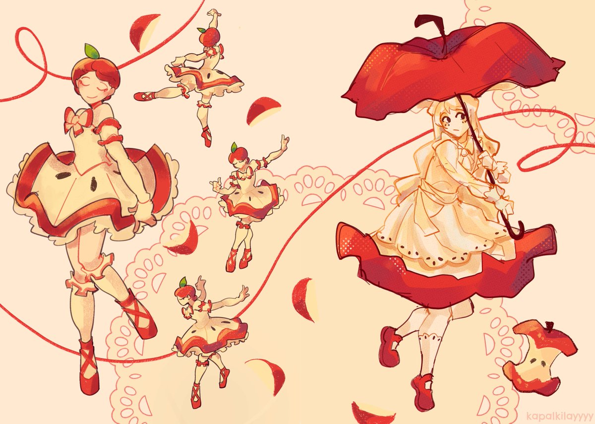 Apple Slices and Apple Core 
for my wip apple zine °🍎⋆.ೃ࿔*:･