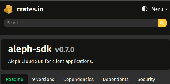 Aleph Cloud Rust SDK v0.7.0 is out! This release adds message integrity checks and signature verifications for Ethereum and Solana.