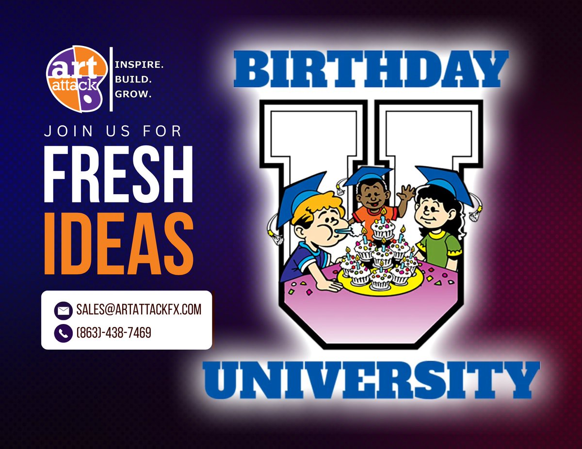 artattackfx's tweet photo. Art Attack is excited to attend Birthday University in Chicago, Illinois from April 1–2! 🎉 This is a great opportunity to connect with fellow industry leaders, learn from experts, and explore fresh ideas that make birthday celebrations unforgettable! #InspireBuildGrow #Chicago https://t.co/UK4Zx0dKLG