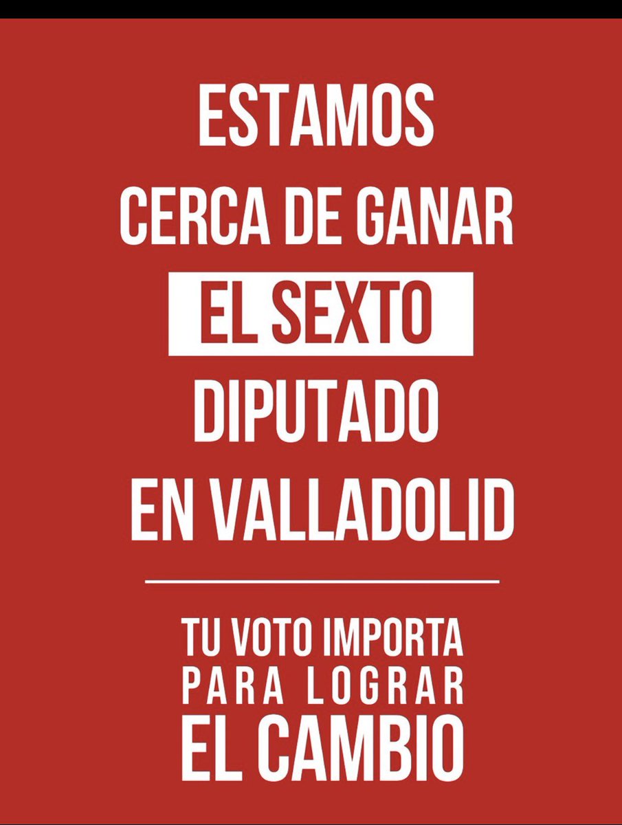 Estamos rozando el cambio. Que nadie se quede en casa el domingo.
