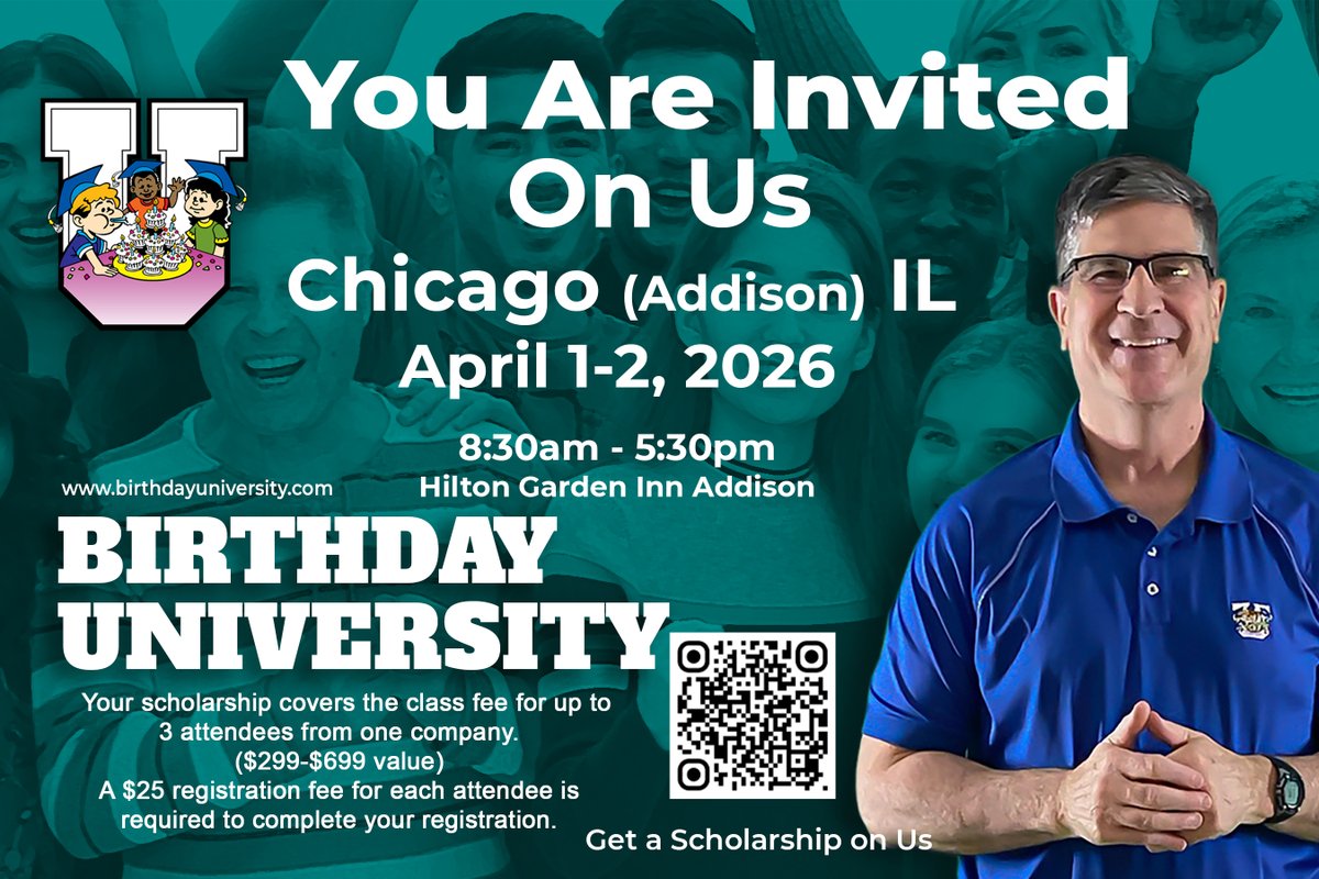 artattackfx's tweet photo. Art Attack is excited to attend Birthday University in Chicago, Illinois from April 1–2! 🎉 This is a great opportunity to connect with fellow industry leaders, learn from experts, and explore fresh ideas that make birthday celebrations unforgettable! #InspireBuildGrow #Chicago https://t.co/UK4Zx0dKLG