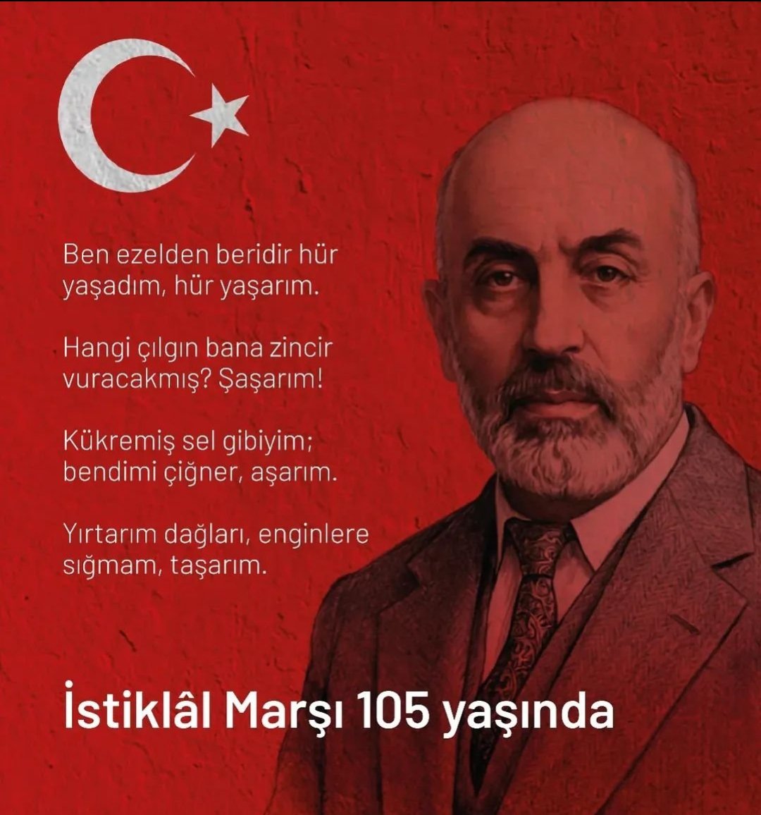 AkifHaskoy's tweet photo. 12 Mart 1921 İstiklâl Marşı'nın Kabulünün 105. yılında Mehmet Akif Ersoy'u ve aziz şehitlerimizi rahmet, minnet ve saygıyla anıyoruz.
"Allah bu millete bir daha İstiklâl Marşı yazdırmasın." @MusMilliEgitim1 @HaskoyMem @bozyel_necdet https://t.co/EbehRo0mKc