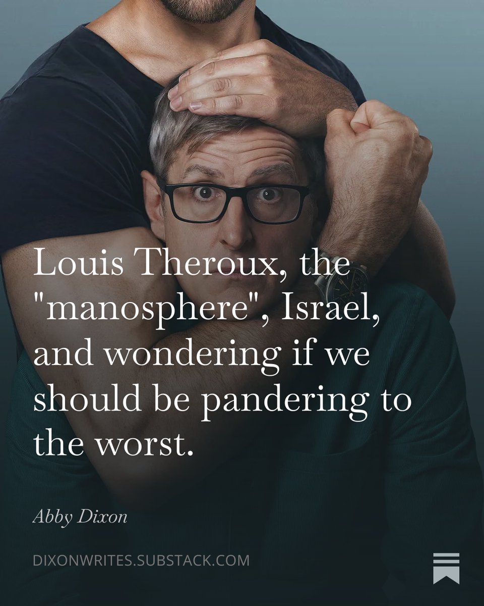 abbyyyd's tweet photo. Louis Theroux, the "manosphere", Israel, and wondering if we should be pandering to the worst. https://t.co/XIfunHLJXd https://t.co/6XJXZ043IS