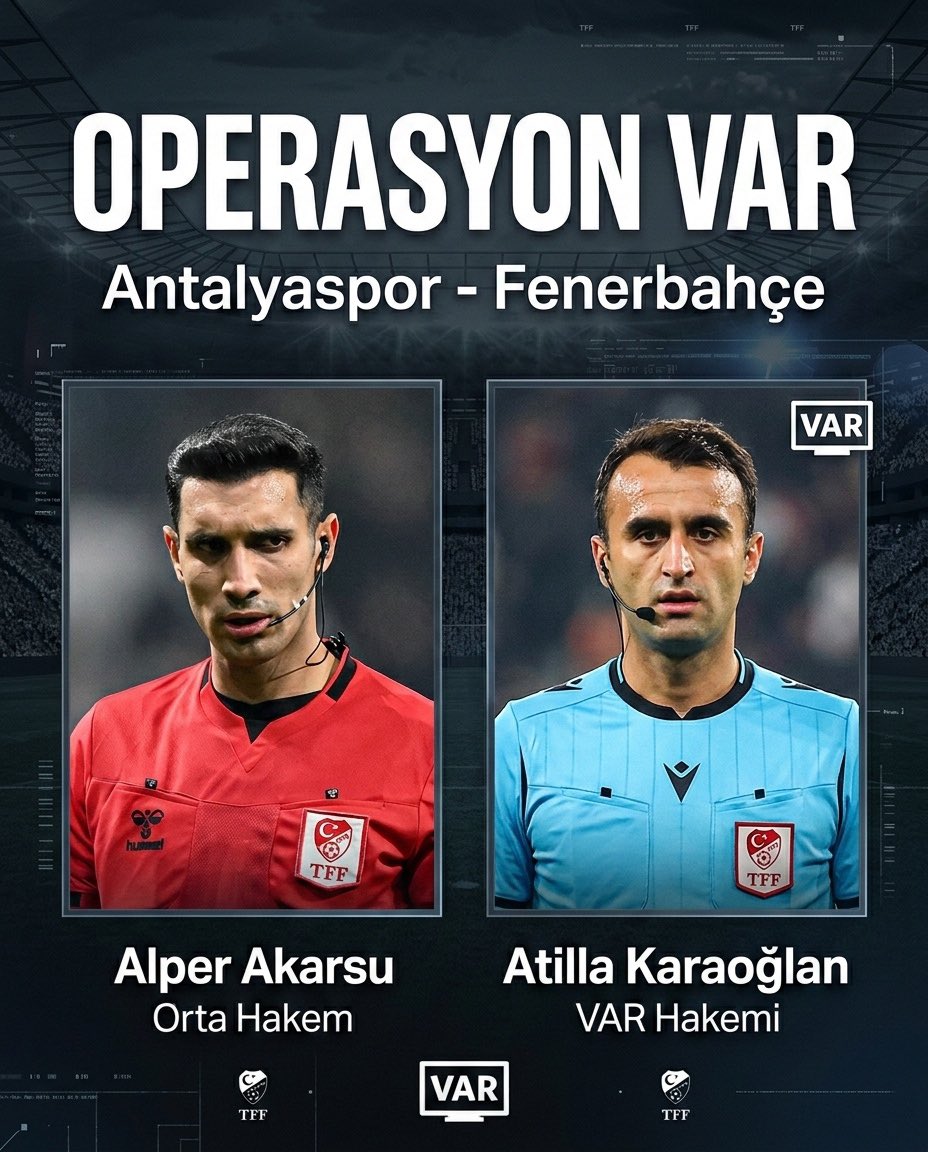 Feneristcom's tweet photo. OLAN BİZM 2 PUANIMIZA OLDU

MHK, Antalyaspor-Fenerbahçe maçının hakemi Alper Akarsu ve maçın VAR hakemi Atilla Karaoğlan'a 2 haftadır görev vermiyor. https://t.co/ILSi3hgtus