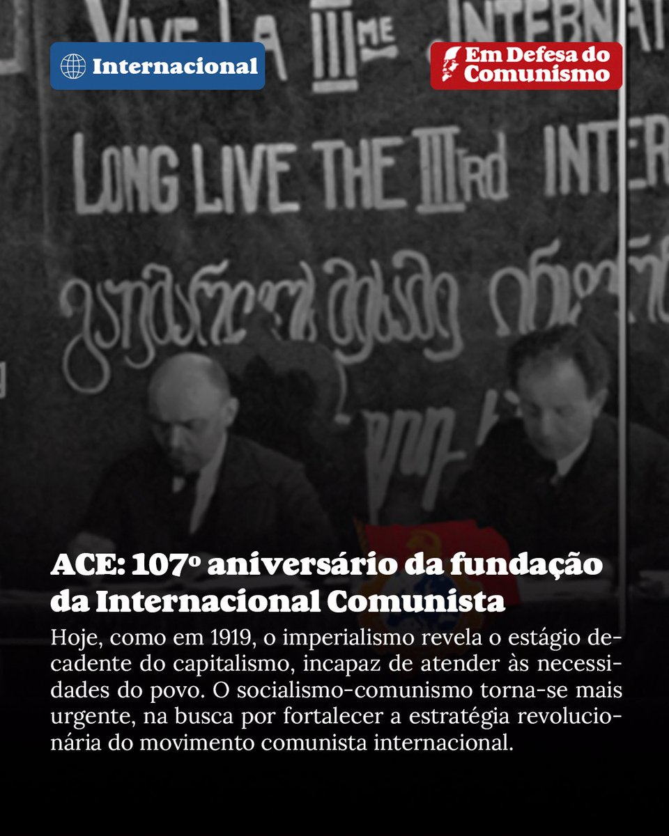 emdefcomunismo's tweet photo. "Estamos celebrando o 107º aniversário da fundação da Internacional Comunista (Comintern). A fundação da Associação Internacional dos Trabalhadores – a Primeira Internacional – em 28 de setembro de 1864 foi um marco importante do movimento operário revolucionário."

+ https://t.co/AzJIfh2EJ4