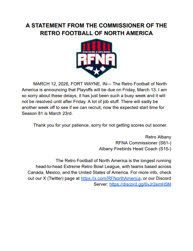 Retro Football of North America tweet media