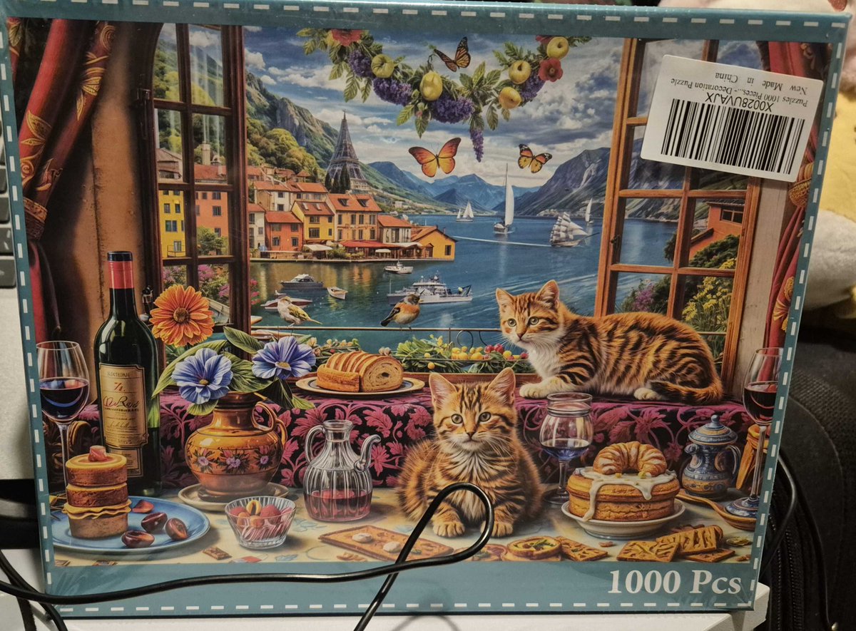 Announcement - 
The highest donation during Day 1, wins this 1000 piece Cat themed Jigsaw.
Donations open on Day 1.
(EDF and Jessica don't count)
#5daygamers23 #5DG23