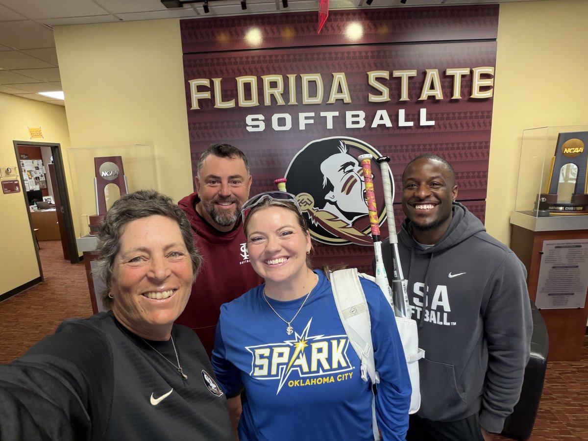 Coach_Alameda's tweet photo. It is our annual alumni wknd-our theme to honor the Nole ballers that have helped continue to grow our game beyond their collegiate careers &amp; so happy to hug on this one! @jessicawarren30 love all you have done for us &amp; the game! Welcome back to the Plex! 🫶🏼 https://t.co/zgTOeFEJpv