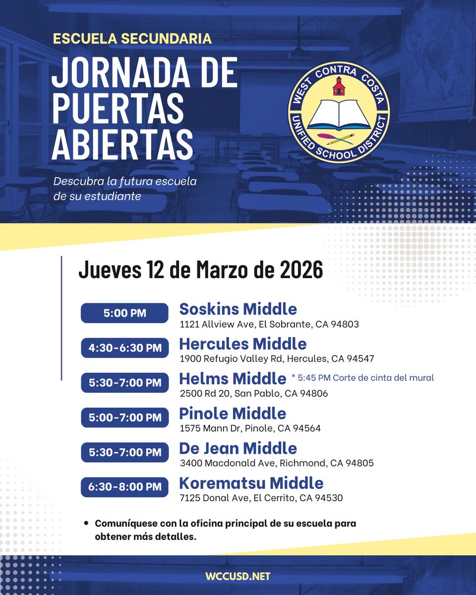 West Contra Costa Unified School District tweet media