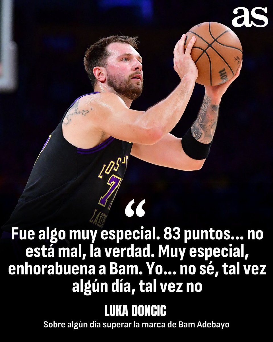 US_diarioas's tweet image. Luka Doncic elogió la marca alcanzada por Adebayo y espera algún día poder superarla 🙌🏀

📰 Más detalles: acortar.link/Ly8QGk

#LukaDoncic | #NBA | #MiamiHeat | #LakeShow | #BamAdebayo