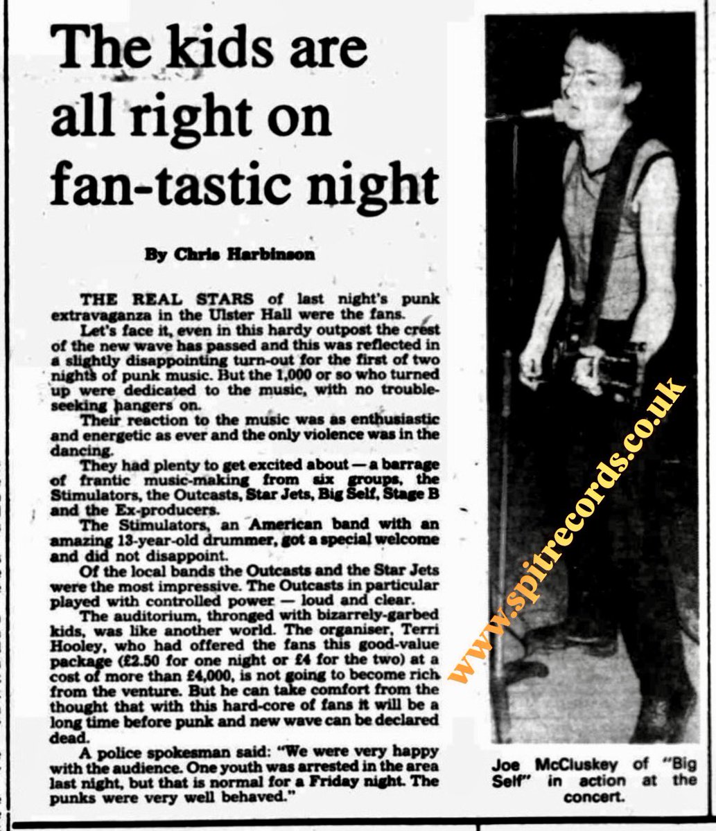 SpitRecords's tweet photo. Belfast Telegraph - Saturday 16th August 1980.#bigself #belfastpunk #spitrecords https://t.co/YeqFKO41b5