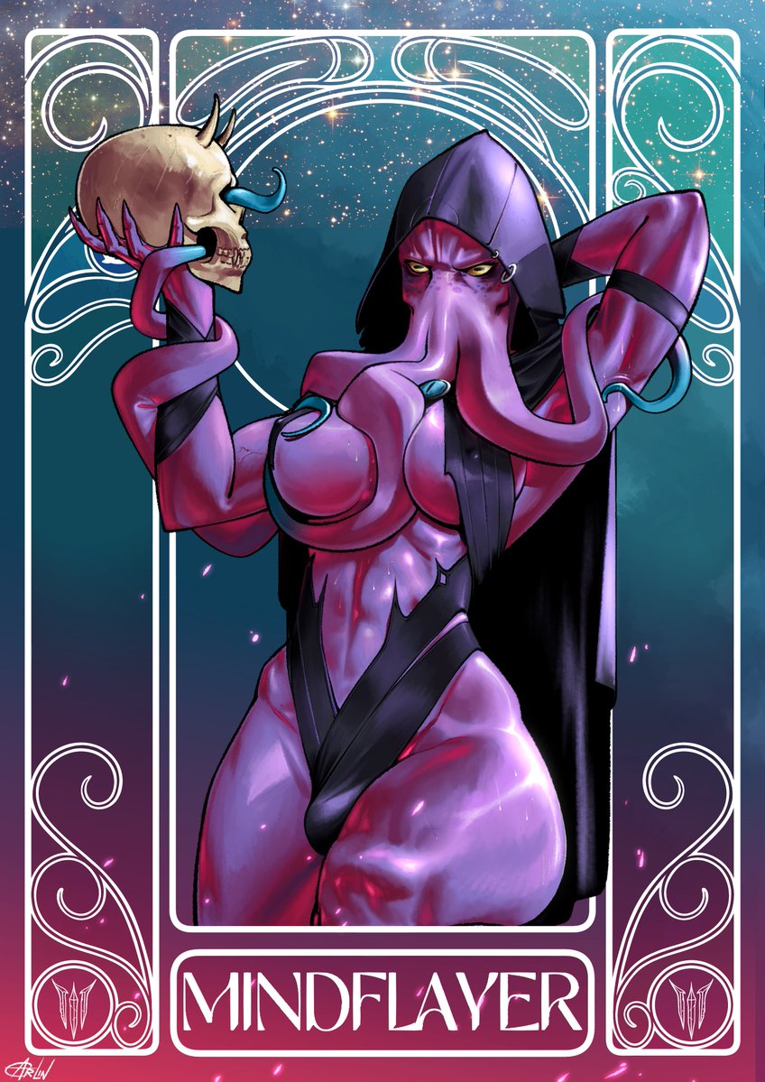 arte finalizada feita pra uma Collab de #BaldursGate3
🐙🎲💀