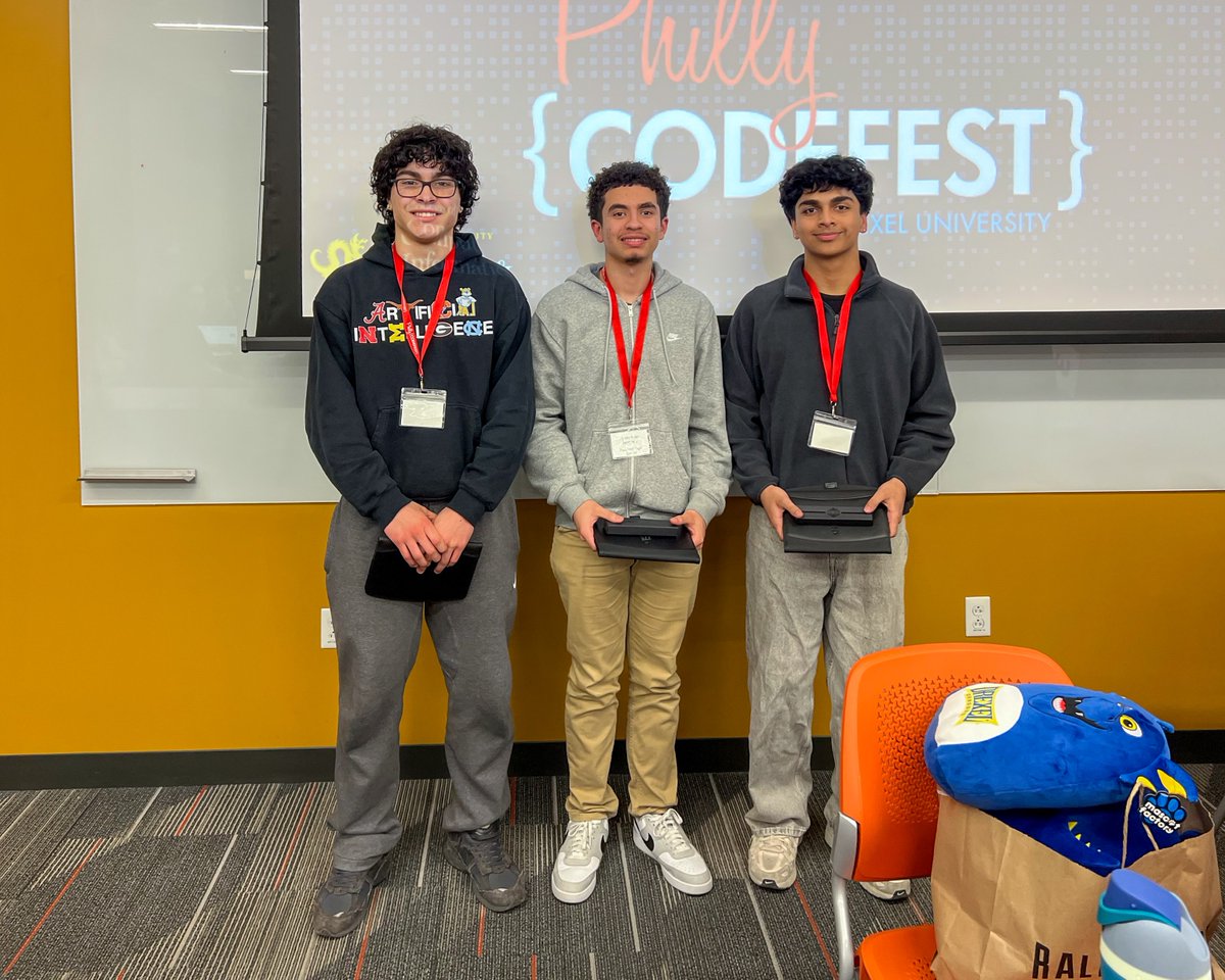 DrexelSCIS's tweet photo. In February, Drexel CCI hosted the second Philly Codefest: High School Edition, welcoming 40 young coders from 20 different high schools for a day of collaboration and competition. 

Students formed teams to create a total of nine projects, with four teams selected as winners. https://t.co/B9bAF6V8K5