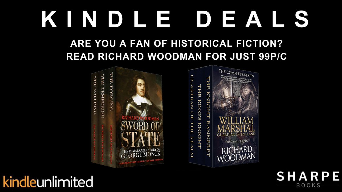SharpeBooks's tweet image. #KindleDeals
Are you a fan of historical fiction?
Read Richard Woodman. Just 99p/c

Sword of State
amazon.co.uk/gp/product/B07…

William Marshal: Guardian of England
amazon.co.uk/William-Marsha…

@KindlePromos

#histfic #dealoftheday #historylovers
