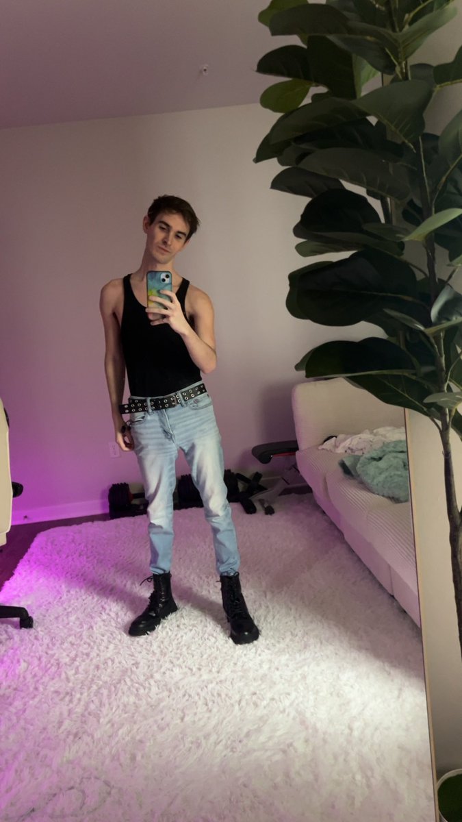 committing crimes (black boots with acid wash jeans)