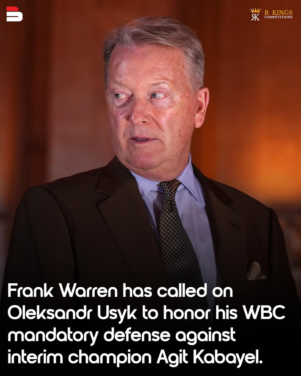 Frank Warren has increased pressure on Oleksandr Usyk over his next WBC defense.

Agit Kabayel is waiting for his mandatory title opportunity.

🔗 shorturl.at/XI07h

#BoxingNews #AgitKabayel #BoxingDebate
