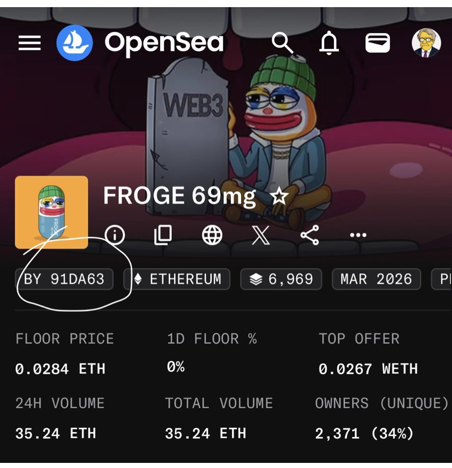 AdamNHewitt's tweet photo. @FROGE69mg I’m glad the issues are getting resolved with the mint.

Fyi  - changing your Opensea account name to the project name (or Froge vault etc) would make it look more professional. https://t.co/Vwib6gQEP2