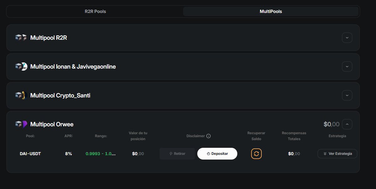 Orwee_io's tweet photo. It’s live.

Our stablecoin pool on @r2rdefi is now available, becoming the only stablecoin pool on the platform.

It’s currently paying around 8% APR, offering a new way to put stablecoins to work within the R2R ecosystem.

Now available for everyone on R2R. https://t.co/enOjI3Wur7