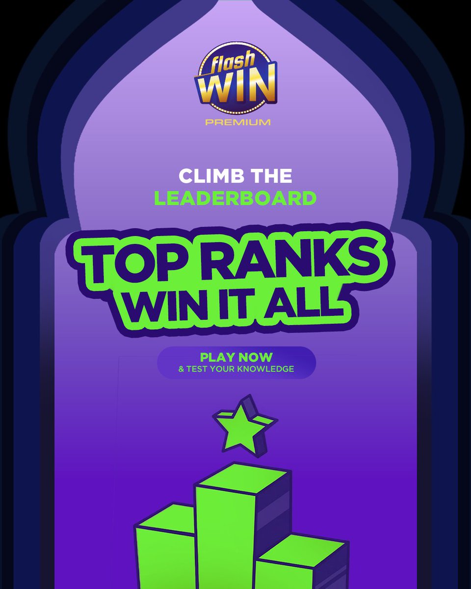 FlashWinMBC's tweet image. The leaderboard is the final showdown.

Your score determines your rank and strengthen your position.

The higher you climb, the closer you get to the weekly pot.

Compete.ِ Advance &amp;amp; Win.

#InstantCash #WinCash #PlayAndWin #AnswerAndWin #InstantWin #flashwinpremium #flashwin