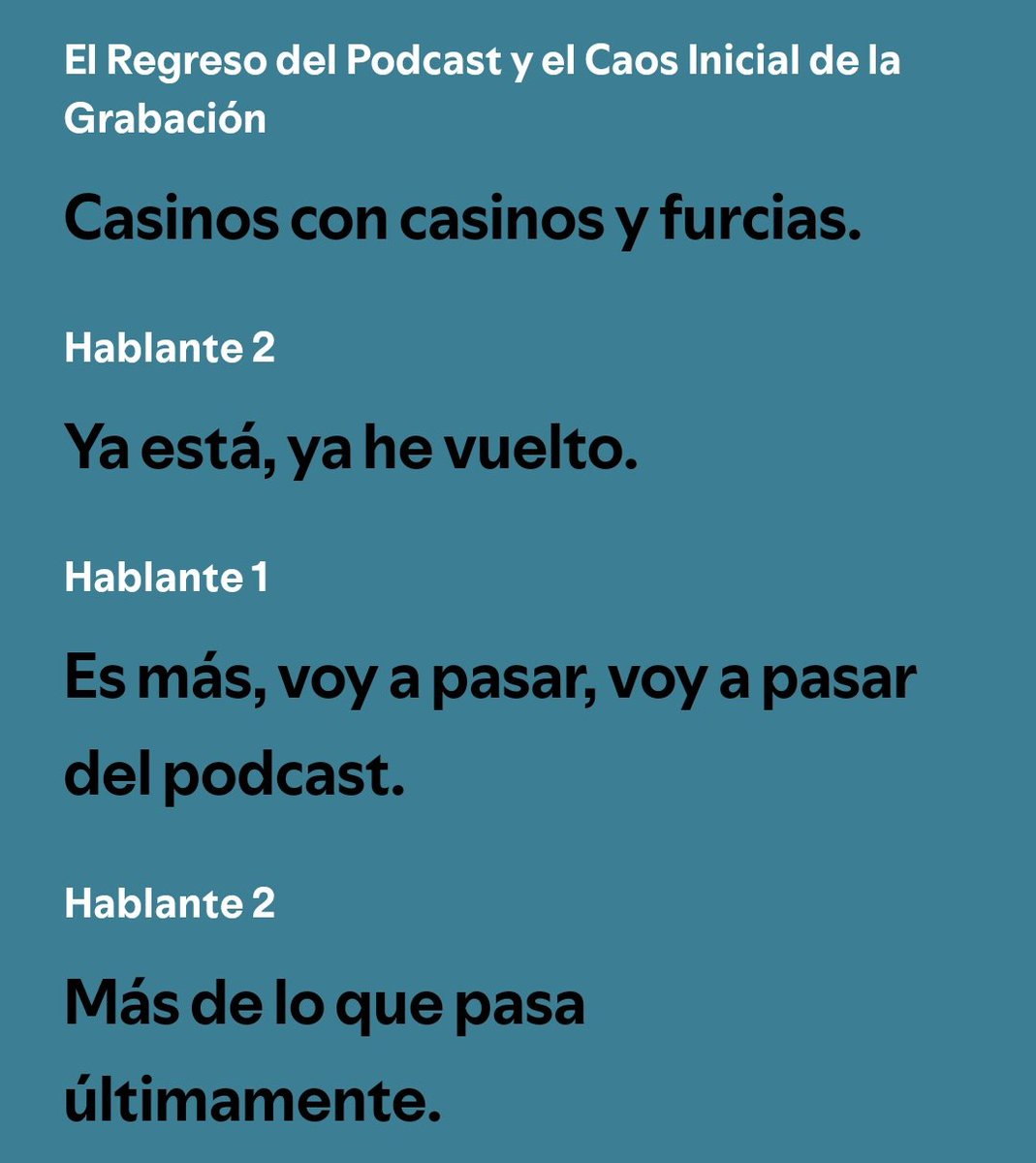 Si con estas transcripciones del último programa no os convencemos de escucharlo ya no sabemos qué más hacer...
x.com/i/status/20307…