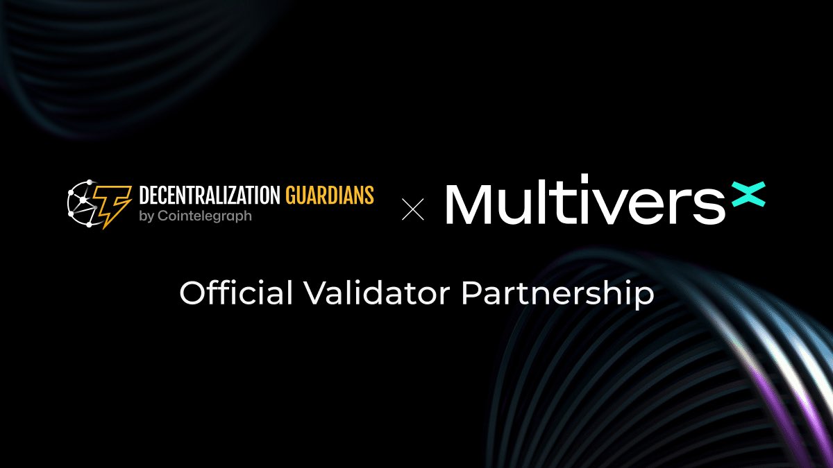 Funny how crypto narratives work.

One day people panic because $EGLD / MultiversX is not in a corporate diagram of 80+ “crypto partners”.

The next day one of the largest crypto media platforms in the world — Cointelegraph’s Decentralization Guardians — becomes an official