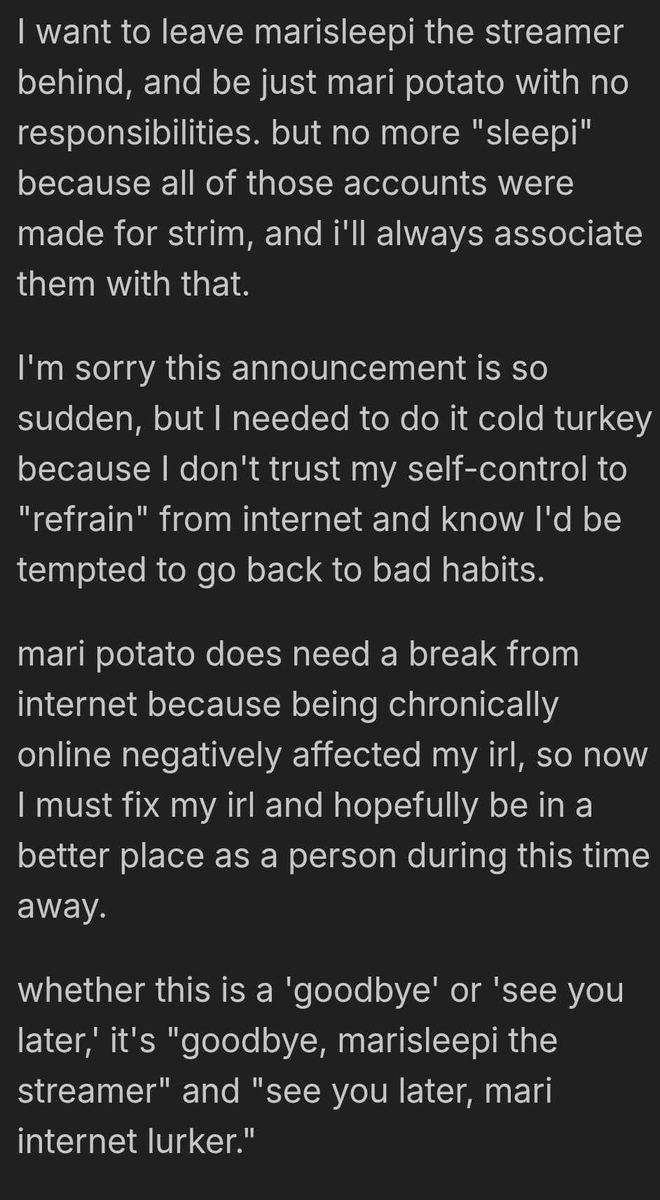 TTVKlayea's tweet photo. Mari had reached out to a friend, and she asked me to post this since my initial post reached a lot of people and people had questions. Hopefully this provides more context into her departure from streaming #goodluckMari  Please repost!! @Kaizured @cuddle_core @PhiDXGames https://t.co/pAwDThFnab