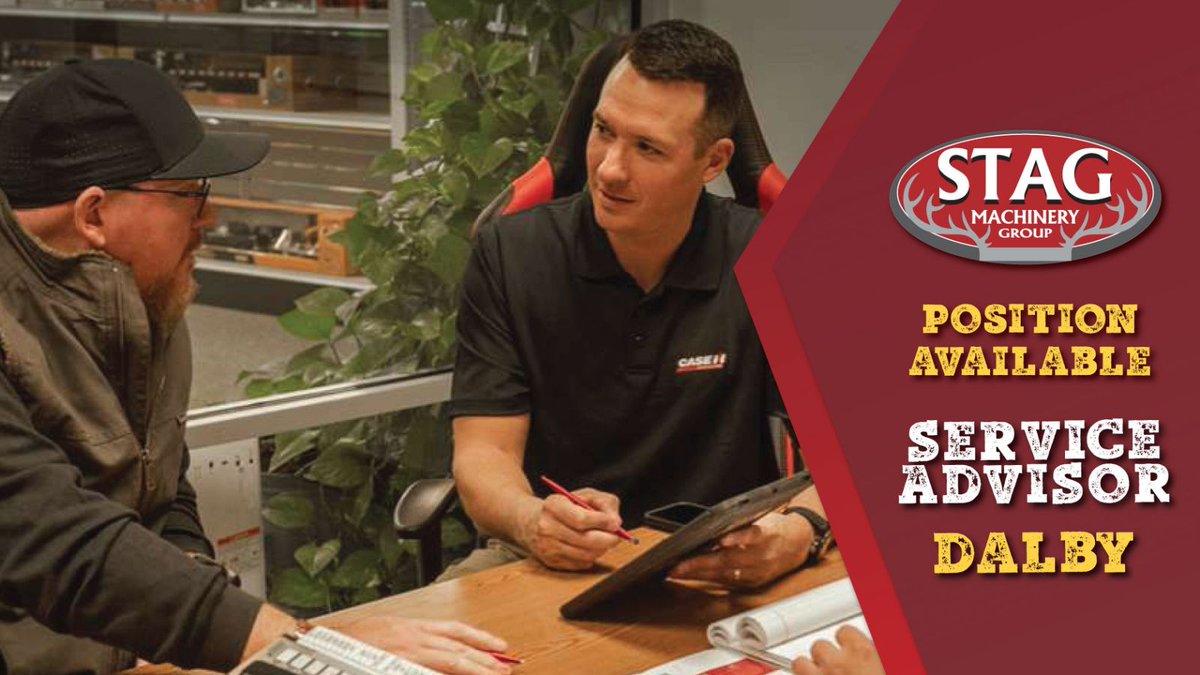 #StagMachineryGroup is currently seeking a motivated and organised Service Advisor to join our team at our Dalby dealership. For detailed information about this role or to apply use this link: seek.com.au/job/90865725