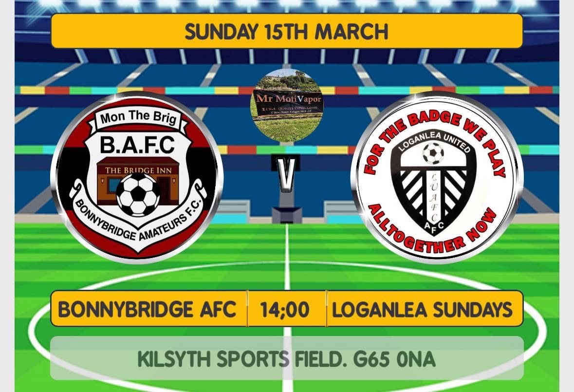 This Sunday 

The game the leagues been waiting on, top of the table clash with joint leaders Bonnybridge. A top team who’s been flying in there first season just like us , both teams not dropping any points . A game not to be missed so if your free this is the place to be 🤝