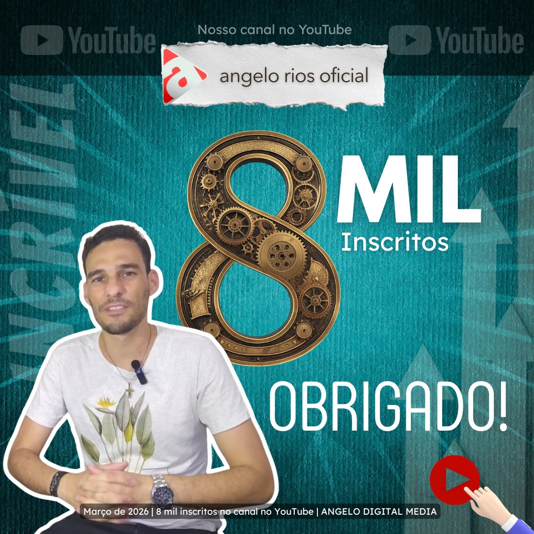 AngeloRiosPro's tweet photo. Não é todo dia mas essa incrível marca de 8 Mil inscritos é um orgulho pra mim. No canal Angelo Rios Oficial o crescimento é o resultado de um trabalho que vem desde 2015. https://t.co/SogQCIVhts