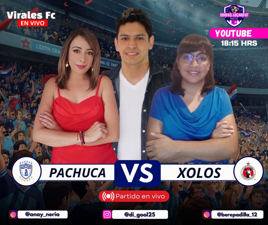 Continúa la actividad de la jornada doble de la Liga MX Femenil desde Pachuca, dónde las Tuzas recibirán a las Xolas.

¡Vamos por <a href="/Somos_Luchafut/">⚽️Virales Fc⚽️</a> junto a <a href="/AnayantzinNeria/">Anayantzin Neria</a> y <a href="/LocoDeDiegol_ok/">⚽️Diegol El Relator Del Gol⚽️</a>! 📢

Previa ➡️ 6:15
Partido ➡️ 7:06

youtube.com/live/0mC4PFxkX…