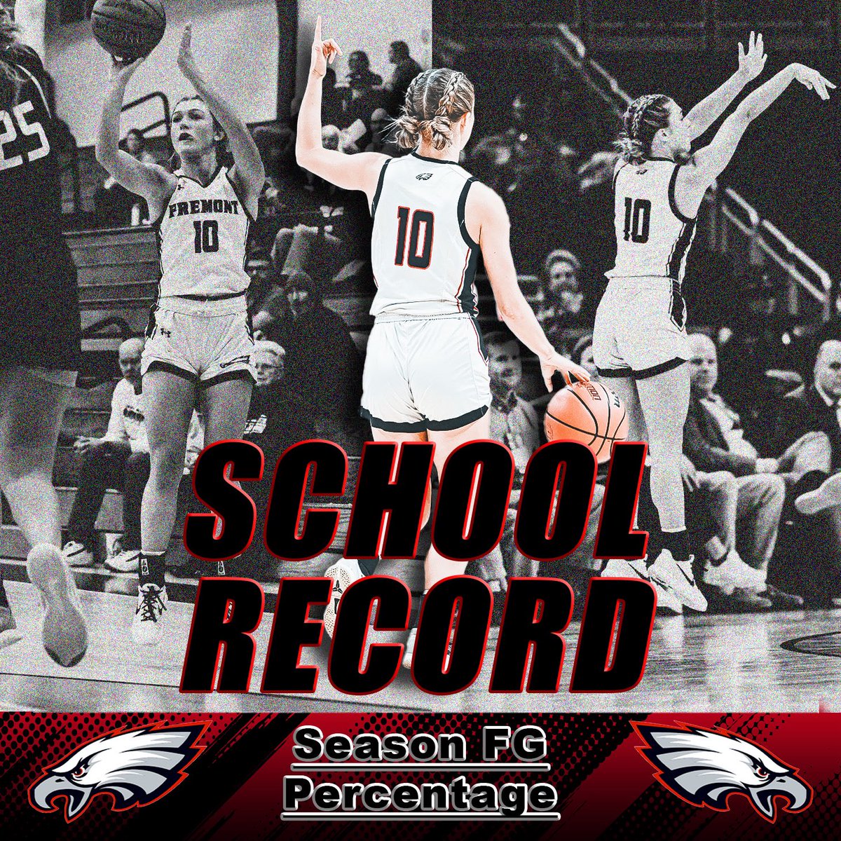 JillanScharlach's tweet photo. Congrats to @GraceScharlach on breaking 4 @FremontGB school records this season! 
⭐️FT% 89.6
⭐️FG % 58.7 (50% from 3) 
⭐️FG Made 229
⭐️Points 619 
(619 also broke the county boys/girls scoring record.) 

Photos @GenesisProdxns https://t.co/oq2xqqk7bq