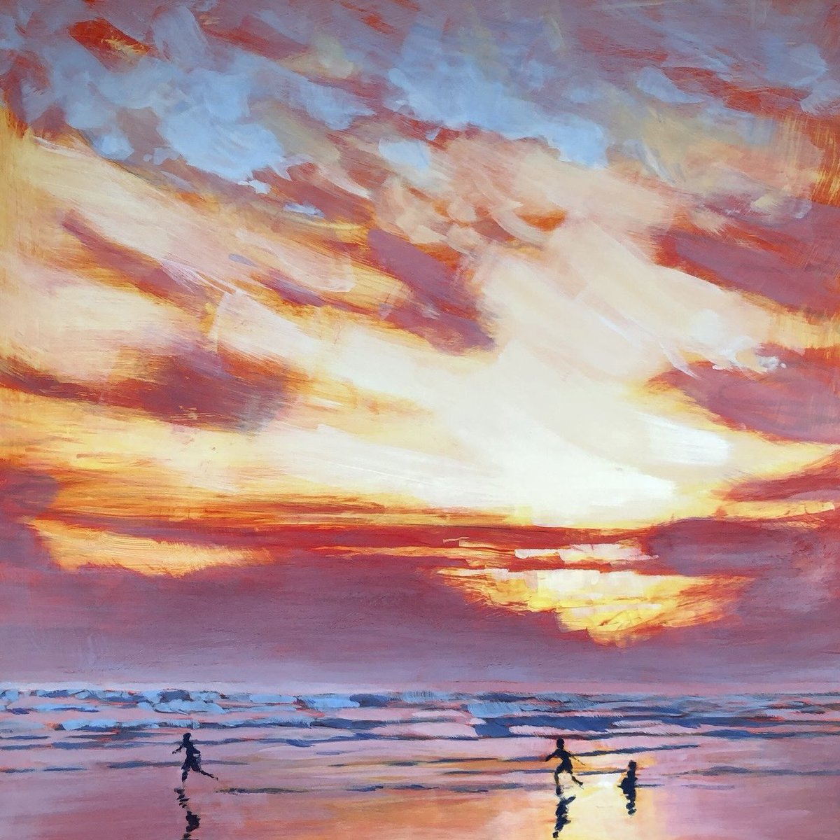 JimMusilPainter's tweet image. My painting RUNNERS IN THE WASH