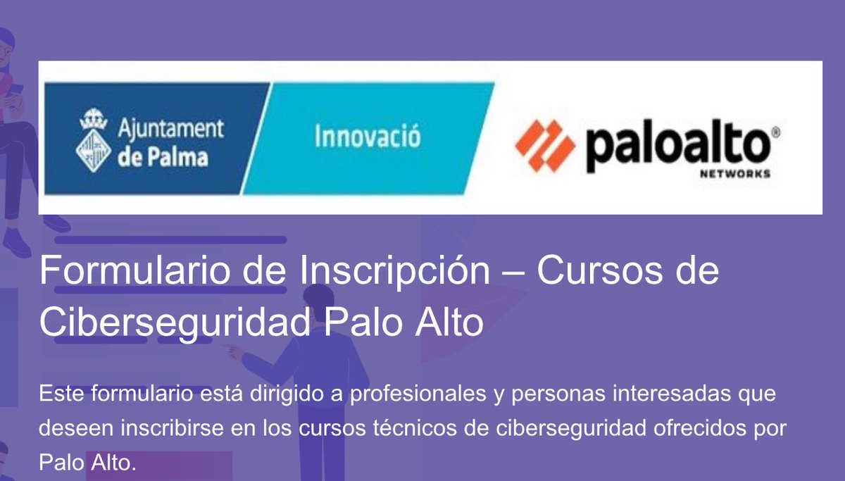 <a href="/ajuntpalma/">Ajuntament de Palma</a> se convierte en la primera administración pública de Baleares en ofrecer formación especializada en ciberseguridad, gracias al acuerdo con <a href="/PaloAltoNtwks/">Palo Alto Networks</a> 
👉🏻 noticies.palma.es/-/cort-impulsa…