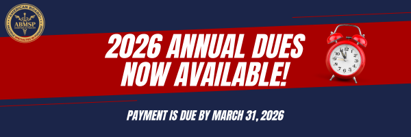 theABMSP's tweet photo. ABMSP Diplomates — it’s time to submit your 2026 Annual Dues! 📣

🖥️ Visit https://t.co/fgsQ88BmWX and log in to your member profile to pay online.

💸 Be sure to complete your payment by March 31, 2026 to avoid a late fee! https://t.co/w9IV6vgXTG