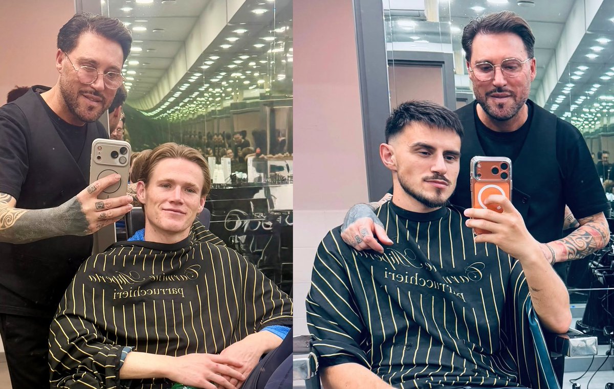areanapoliit's tweet image. ✂️ Scott #McTominay e Eljif #Elmas ci danno un taglio: entrambi dal barbiere prima di #NapoliLecce.

✨ I due centrocampisti del @SSCNapoli sono stati da Carmine #Aliperta, hair stylist di diversi calciatori azzurri, apprezzato anche all'estero: da lui sono passate tante star del