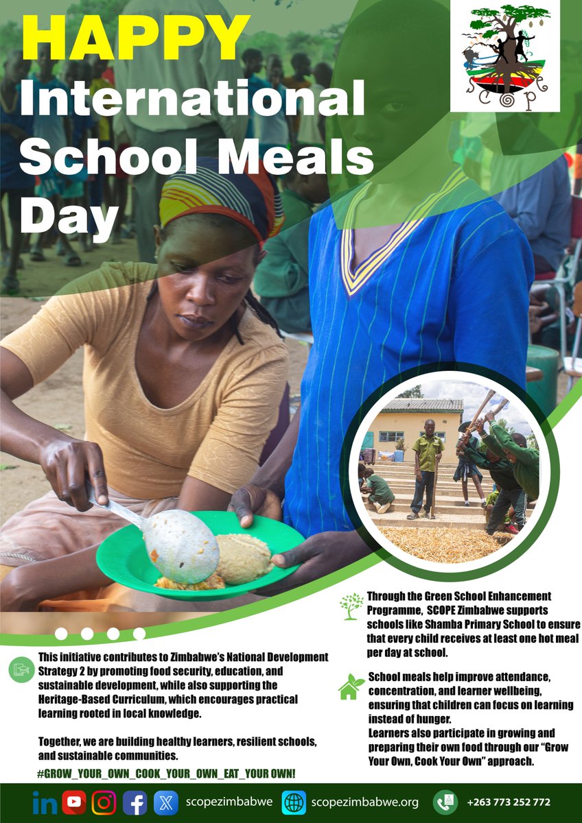 SCOPEZIM's tweet photo. Happy International School Meals Day 📷📷
Today we celebrate the importance of nutritious school meals in supporting children’s health, learning, and wellbeing.📷
#InternationalSchoolMealsDay
#MyFoodIsAfrican
#growyourowncookyourown
#healthychildren
#nutritionforlearning https://t.co/Ro2JvFKTyZ