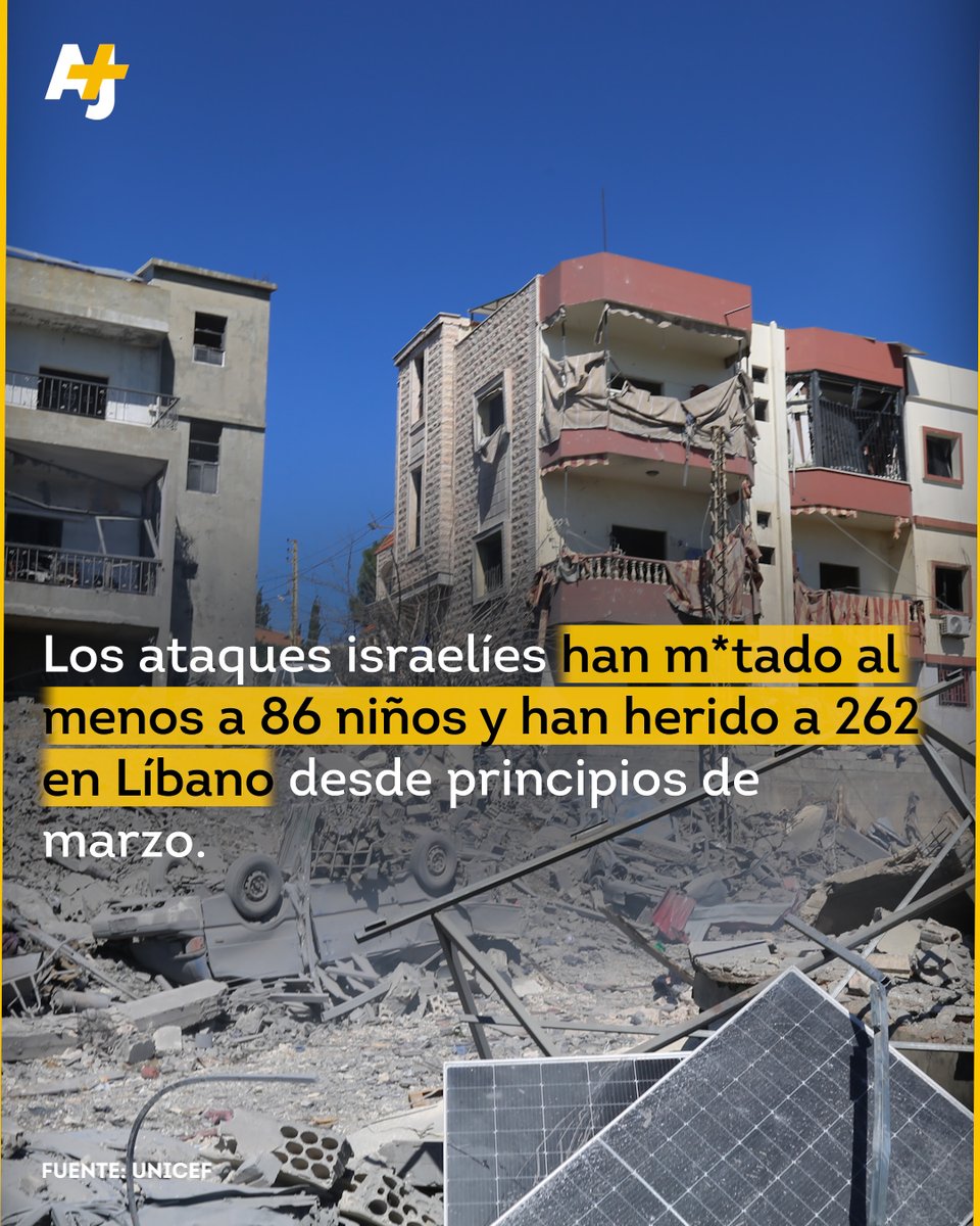 ajplusespanol's tweet photo. Israel está matando a un promedio de 8 niños cada día en Líbano desde el inicio de la guerra de Estados Unidos e Israel contra Irán. https://t.co/VIEPVBGmp9