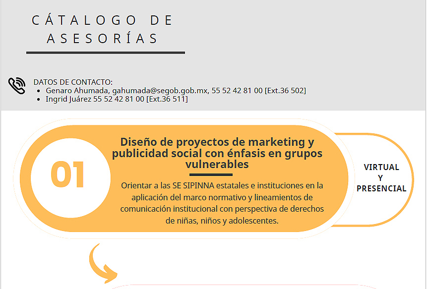 Conoce el Catálogo de Asesorías de la Secretaría Ejecutiva del #SIPINNA. 👉 bit.ly/4lgOaQa 👈👈 #niñas, #niños y #adolescentes. 🙋‍♀️👶👧👦