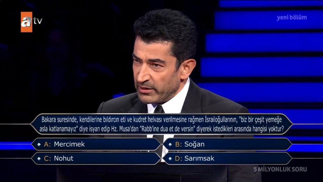 milyonersoru's tweet photo. 🗳️ Kim Milyoner Olmak İster yarışmasında açılan 5 milyon TL değerindeki soru. https://t.co/yHxEP2rro7