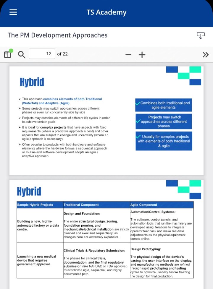 BlessingAmbe03's tweet photo. Day 24/30 days challenge
Another approach in Project management is the Hybrid kind, it uses both the the waterfall and the Agile approach in Project
@TechSphereAcad https://t.co/mnzDIEWCUI