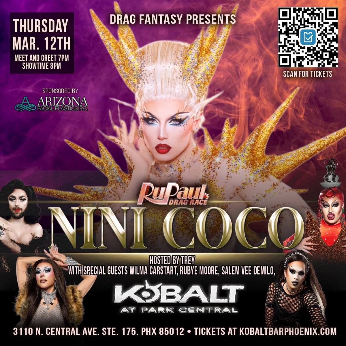 DJImageMusic's tweet photo. TONIGHT at Kobalt! 🔥

TONIGHT!
✨ Nini Coco – RuPaul’s Drag Race
📍 Kobalt Phoenix
⏰ Meet &amp; Greet 7PM • Show 8PM

🎟 Tickets online + at the door
🍾 Only 2 VIP tables left! https://t.co/bw4XSz4xUG