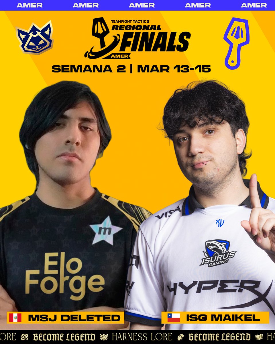 Este fin de semana, 2 jugadores de LATAM lucharán para ser campeones de Américas y clasificar al mundial del Set 16.

¡Muchos éxitos a 🇨🇱 <a href="/maikeltft/">ISG Maikel</a> y 🇵🇪 <a href="/JosueDeleted/">JosueDeleted</a>! Todo LATAM estará apoyándolos.