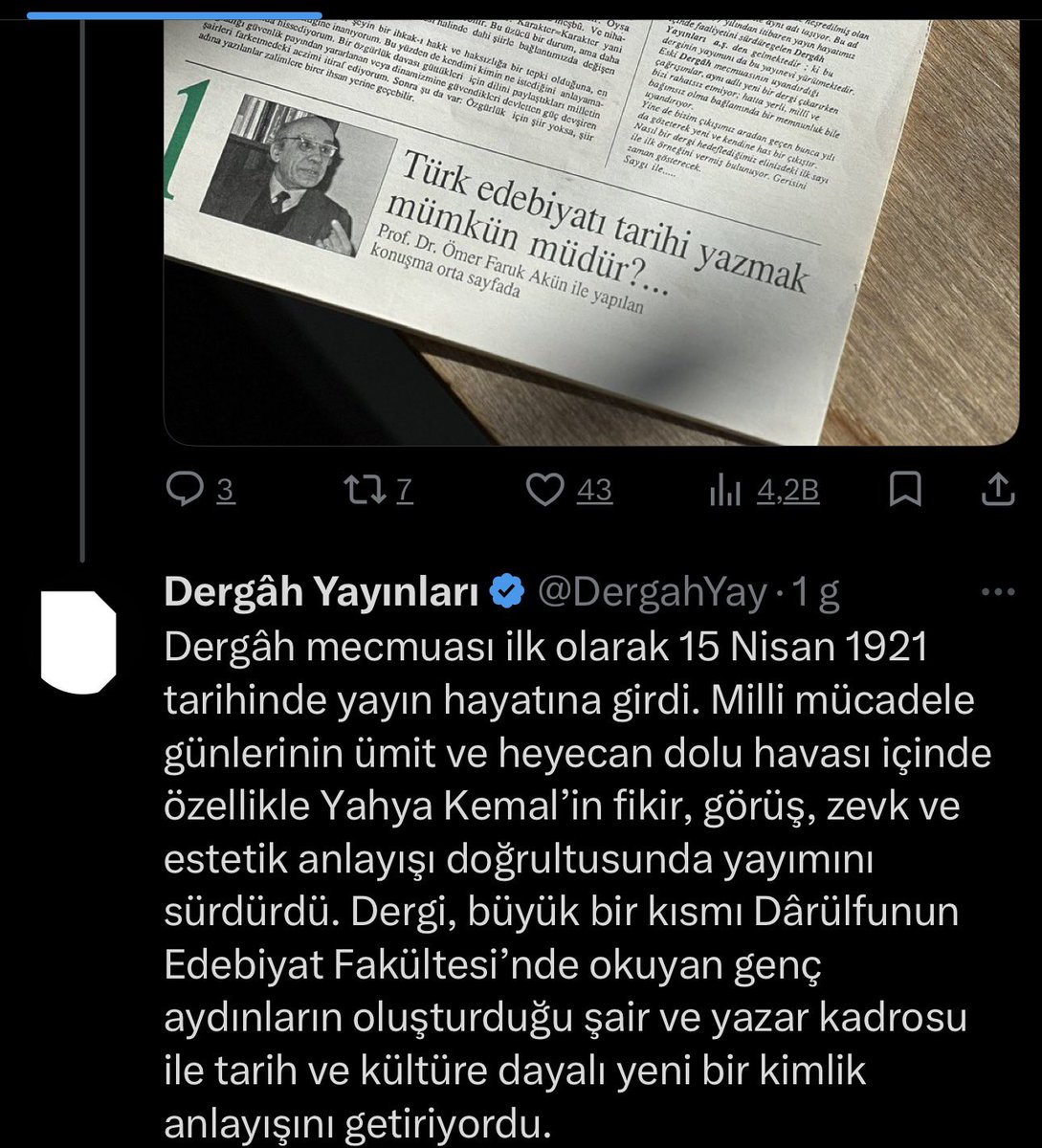 Dergah’ın bu iki açıklamasını, şu tivitime cevap olarak alıyorum.

Dergah elbette hüdainabit ve İsmet Özel ile mukayyet bir dergi değil ama etkisi ve görünürlüğünde Özel’in tesiri büyük.

Açıklamada ve çıkış yazısında Hareket’ten bahsedilmemesi, aidiyet bağı kurulmaması